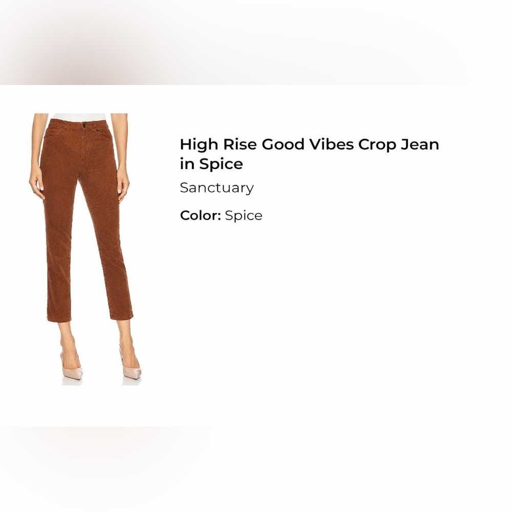 Sanctuary High Rise Crop Jeans in Spice